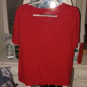 Chico's Bold Red Short Sleeve Top